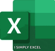 a green box with a white letter x and the words i simply excel