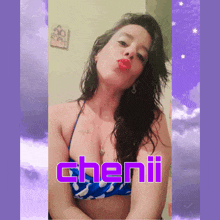 a picture of a woman in a bikini with the name chenii above her