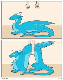 a drawing of a blue dragon with the year 2013