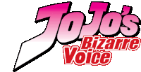 a logo for jojo 's bizarre voice is shown