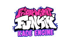 the logo for friday night funkin kade engine