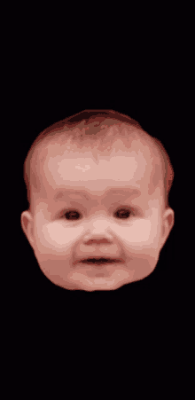 a baby 's face is shown with a black background