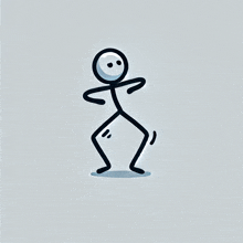 a stick figure is dancing with his legs crossed