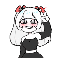 a drawing of a girl giving a peace sign