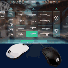 a computer screen displays a list of weapons including shotguns