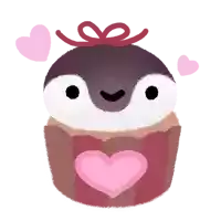 an illustration of a penguin holding a heart