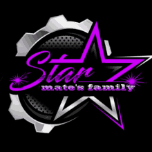 the logo for star mate 's family has a purple star in the center