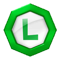 a green octagon with the letter l inside