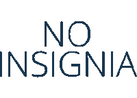 a logo for no insignia is shown on a white background .