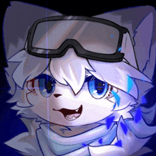 a drawing of a furry character wearing goggles