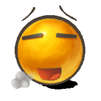 a yellow smiley face with its eyes closed and its tongue hanging out