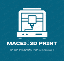 a logo for maceio3d print shows a 3d printer