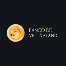 a logo for banco de vicunaland with a doge in a coin