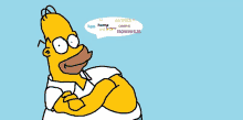 homer simpson with his arms crossed and a speech bubble that says homer on it