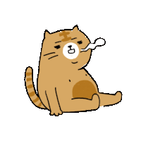 a cartoon drawing of a cat smoking a cigarette with the letter g on its face