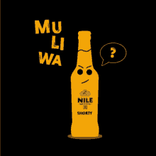 a bottle of nile special shorty with an angry face on it