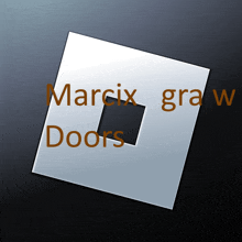 a logo for marcix graw doors with a square in the center