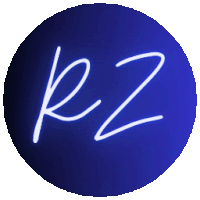 a blue circle with the letter kz written in white