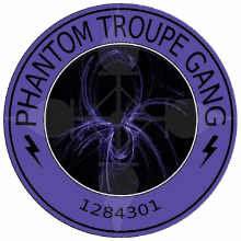 a purple circle with the words phantom troupe gang