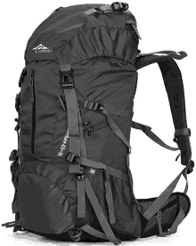 a black backpack that says ' explorer 45l ' on the front