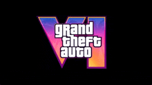 the grand theft auto v logo is a purple and orange logo with a tropical theme .