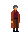 a pixel art illustration of a man wearing a brown coat and hat .