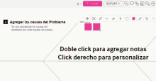 a screenshot of a website that says doble click para agregar notas