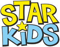 a logo for star kids with a blue star in the middle