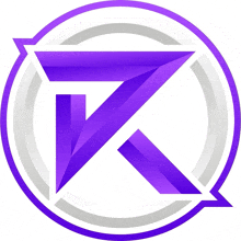 a purple letter k in a circle with a white border