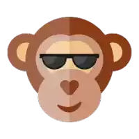 an icon of a monkey wearing sunglasses on its face