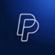 a neon sign of a paypal logo on a blue background .