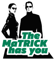 a poster that says the matrix has you with a man and woman