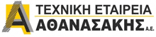 a yellow and black logo for a company called teknikh etaipeia aoanasakhs