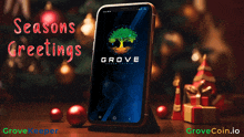 a grove app is displayed on a smart phone