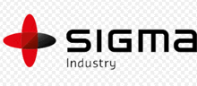 a logo for sigma industry with a red and black cross