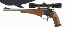 a sniper rifle with a scope attached to it on a white background .