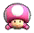 a pixel art of a pink toad with a white spot on it .