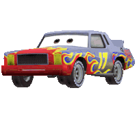 a cartoon car has the number 27 painted on the side