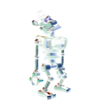 a cartoon skeleton with a white hat on