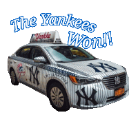 a taxi that has the yankees won on the top