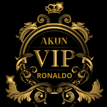 a logo for akun vip ronaldo with a crown