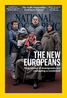 the cover of a national geographic magazine features a group of people