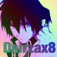 a colorful drawing of a person with the word daizax8 written below it