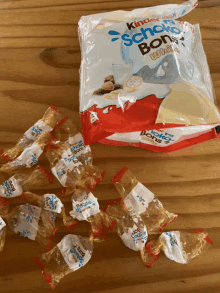 a bag of kinder schoko bons white candy