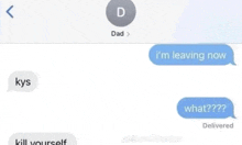 a text message between a person and their dad .