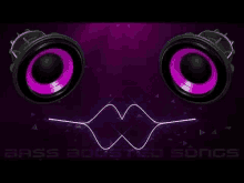 a pair of purple speakers on a purple background with a purple background .