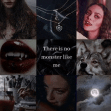 a collage of pictures with the words " there is no monster like me " at the top