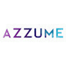 the azzume logo is purple and blue and looks like a rainbow .