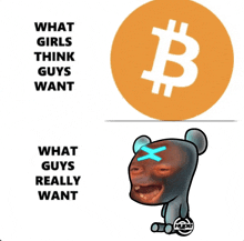 what girls think guys want and what guys really want with a cartoon bear