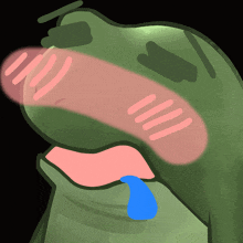 a cartoon of a frog with a tear coming out of his mouth